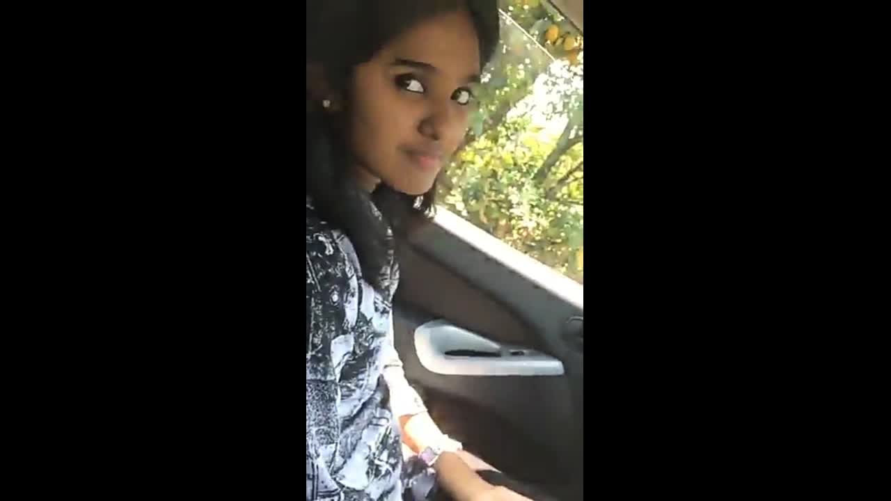 Cute girl sucking in car